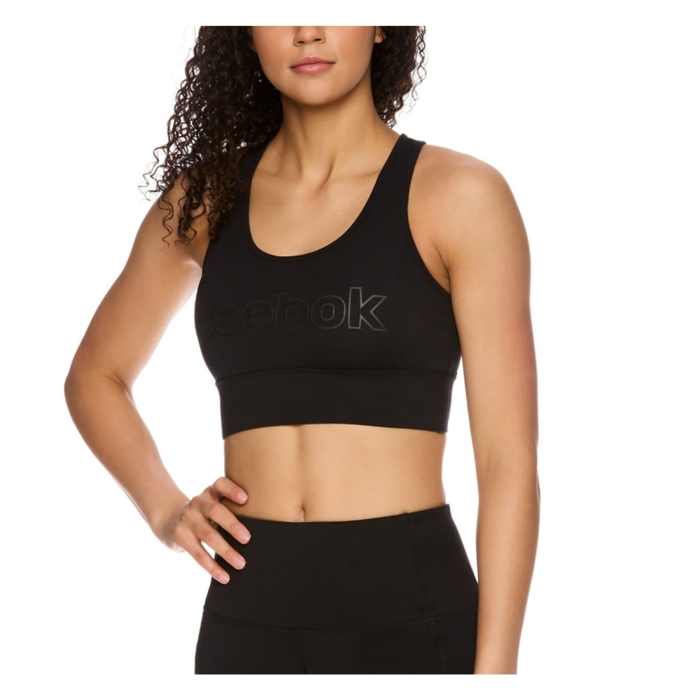 Reebok‎ Renew Long Line Medium Impact Sports Bra Black